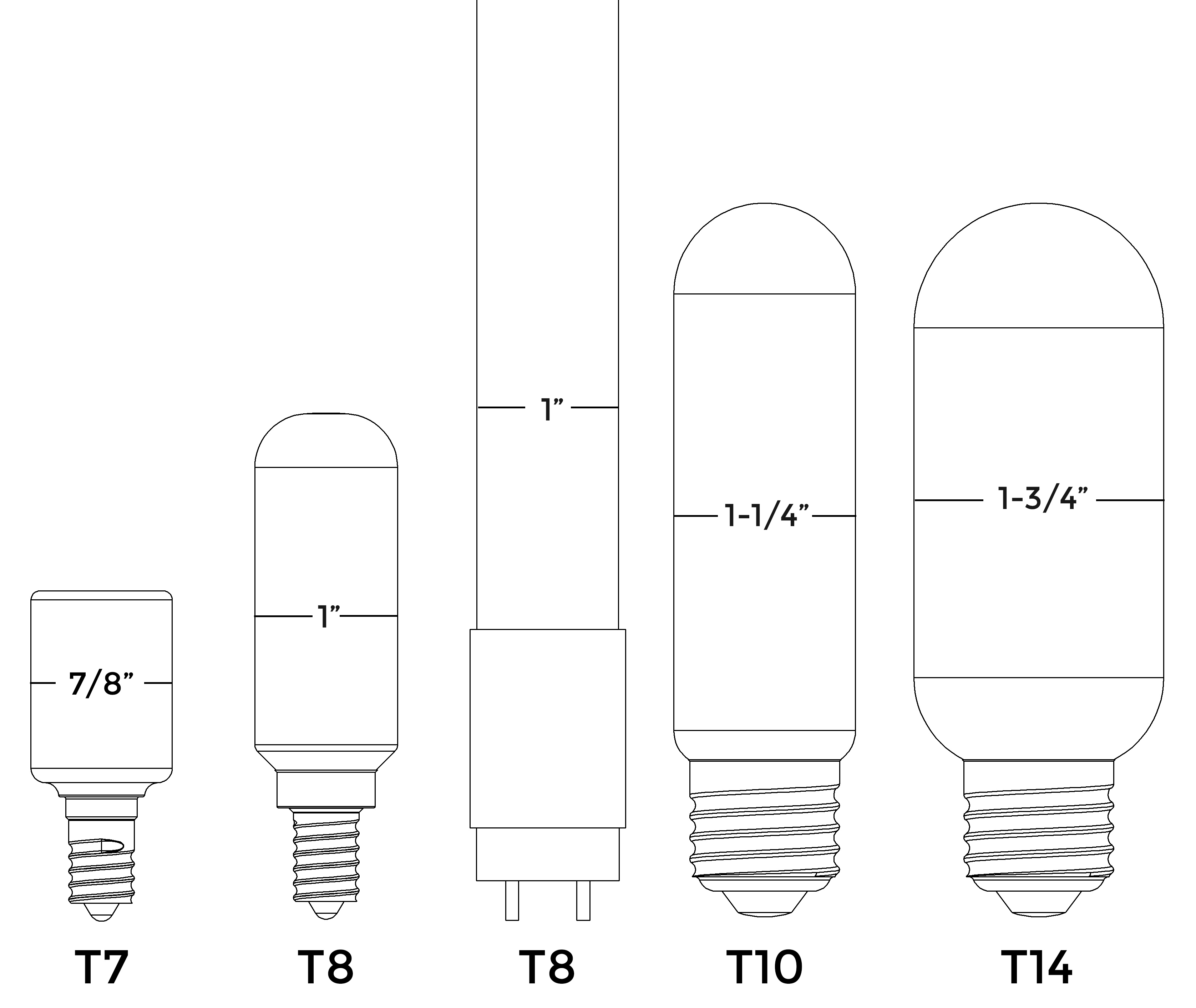 T10 Bulb Size Chart