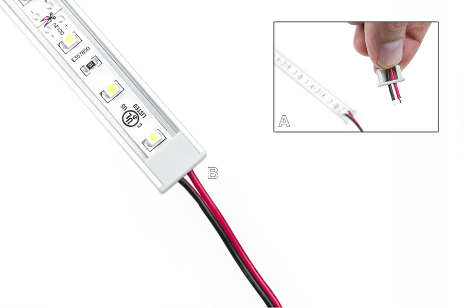 aluminum LED profiles end cap wiring