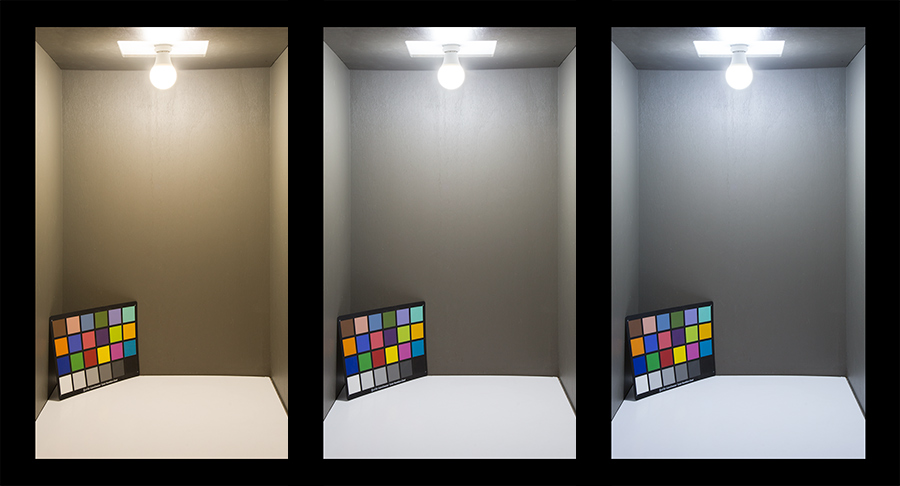 light bulb color temperature effect on color palette