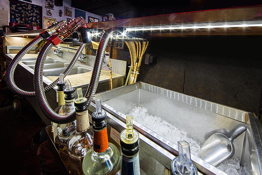 LED restaurant lighting - LED strip lights under bar