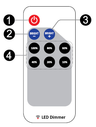 remote rf dimmer single color amps connector lc2 wireless led mini bright