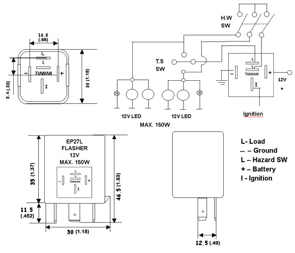 EP27L LED Bulb Electronic Flasher | Super Bright LEDs led resistor wiring diagram turn signal bulb 