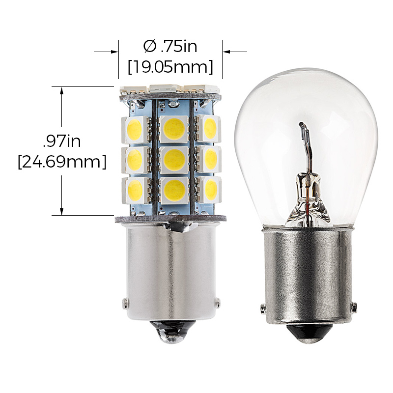 2-1156 Single Function 27 SMD Tower 12 volt LED Cool White BA15S