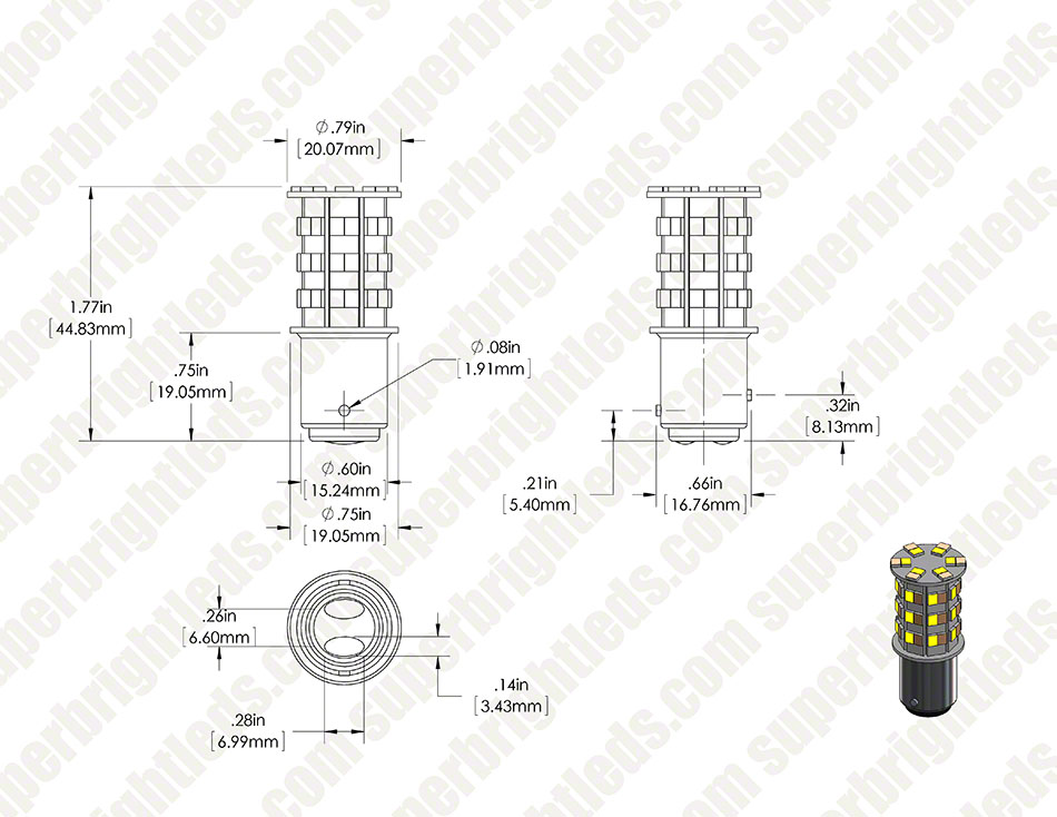 1157 Switchback LED Bulb - Dual Function 60 SMD LED Tower ... 1157 socket wiring diagram for 