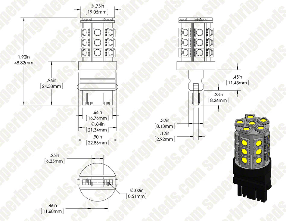 3157 LED Bulb - Dual Function 27 SMD LED Tower - Wedge Retrofit | Super ...