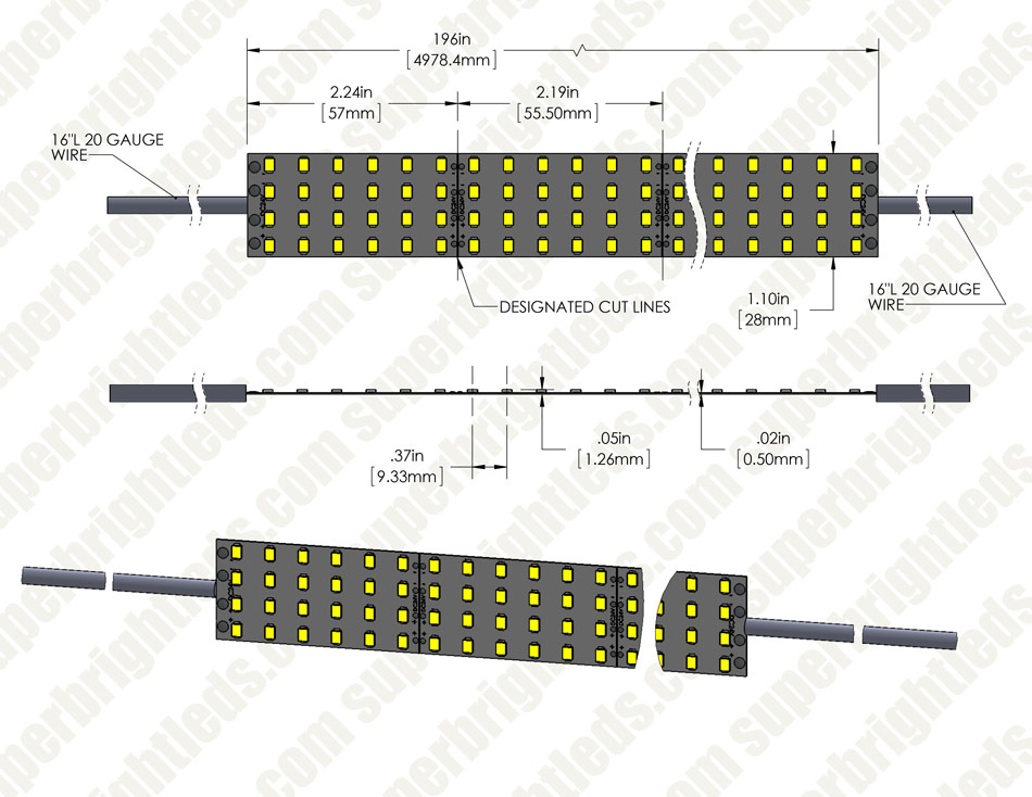 Bright LED Strip Lights - High CRI 24V LED Tape Light - Quad Row - 1,317 Lumens/ft.