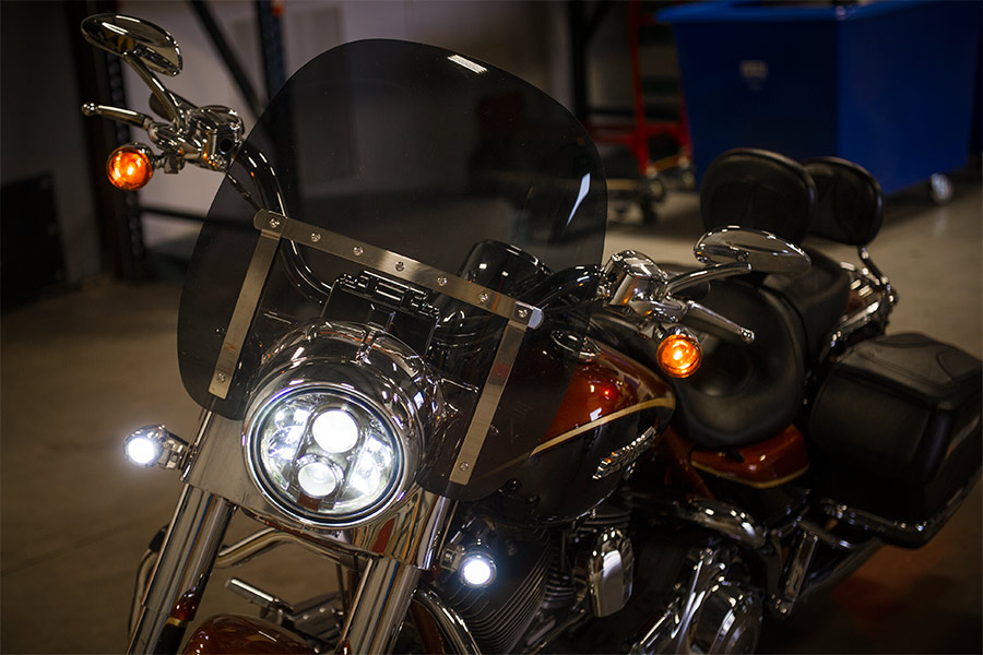 thumbnail image 2 of BraveWAY 5.75" Round LED Projector Headlight For Motorcycle - Black Housing, 6000K, DOT 2 of 5