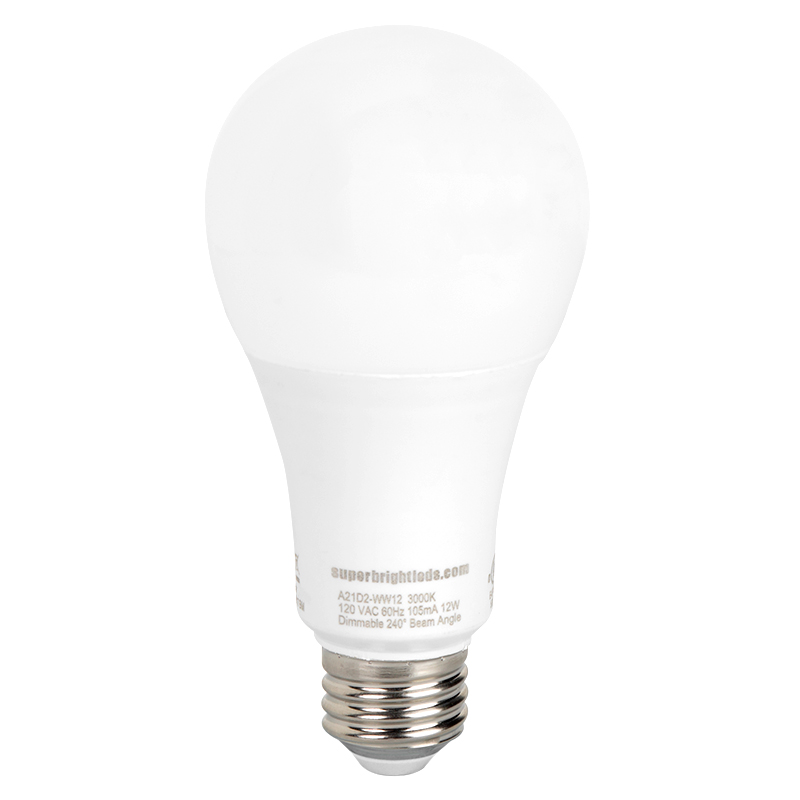 A21 LED Bulb - 75 Watt Equivalent - Dimmable - 1,100 Lumens | Super ...