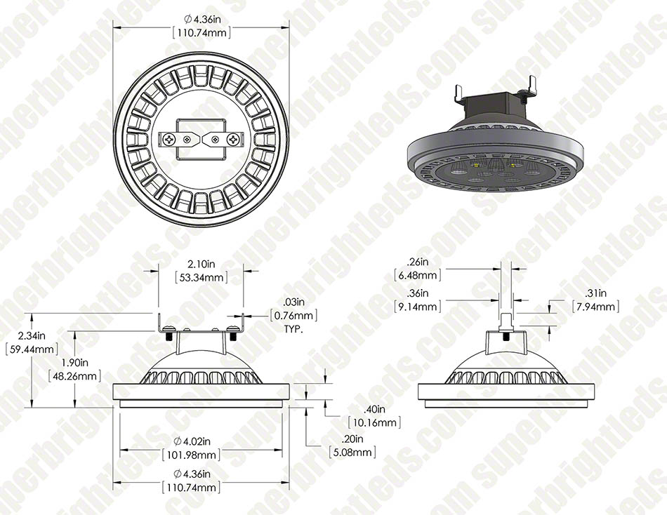 LED AR111 Spot Lamp - 9x1W LEDs