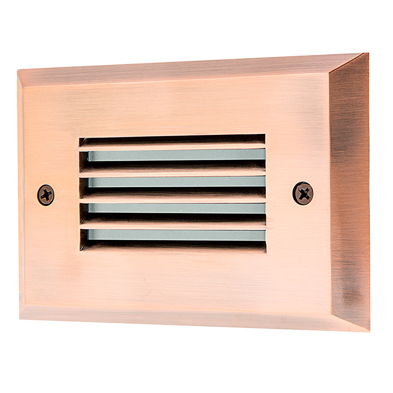 12V LED Step Lights Copper Louver Rectangular Deck / Step Accent