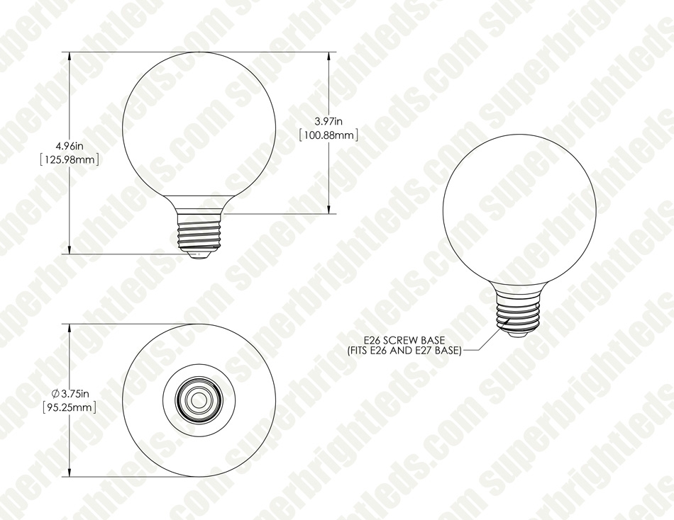 G30/G95 LED Fairy Light Bulbs - 10 Watt Equivalent - 65 Lumens