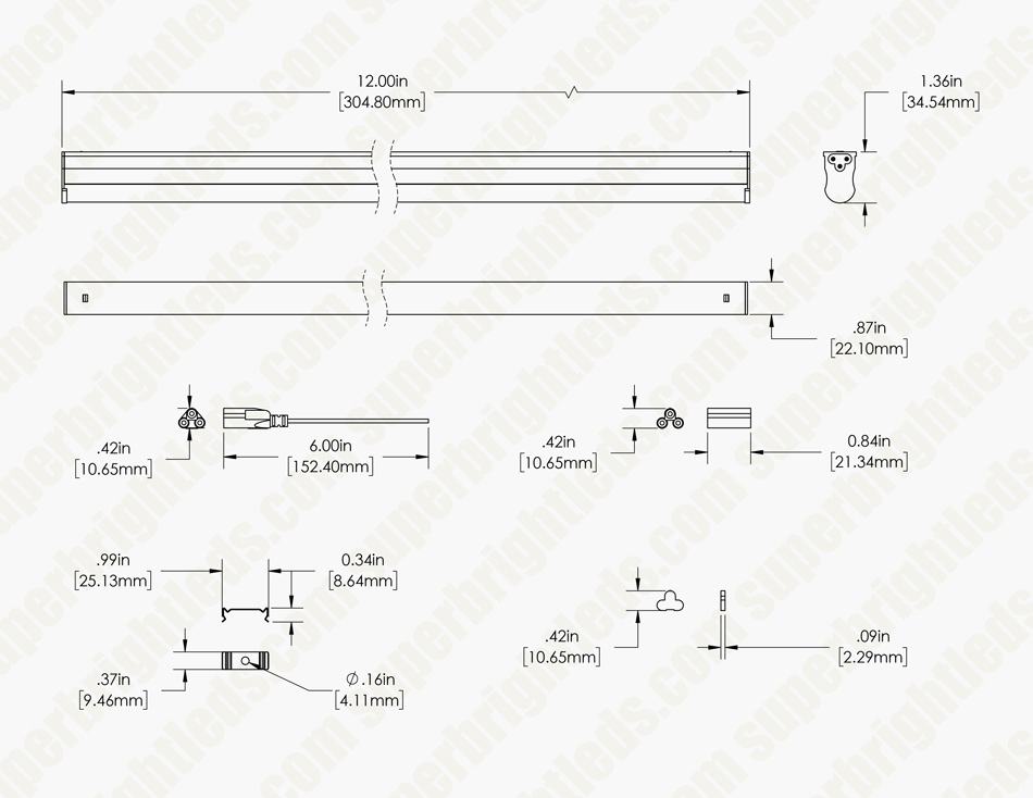 T5 Integrated LED Light Fixture - Multipurpose Linkable Linear Light - 12-36V - 4000K/5000K