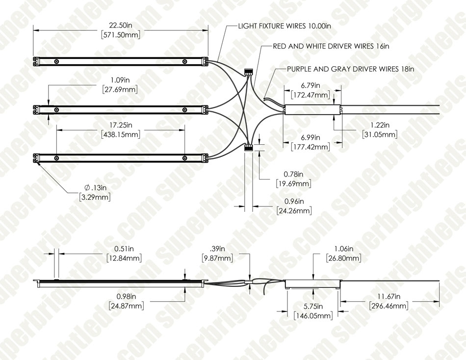 36W LED Magnetic Tube Troffer Retrofit Kit - 2x2 Troffer - 3 Tubes - 4100 Lumens - Dimmable