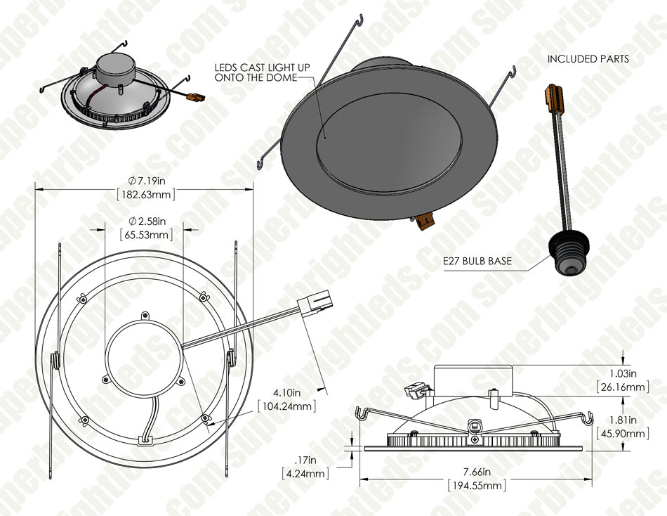 LED Recessed Lighting Kit for 5" to 6" Cans Retrofit LED Downlight w