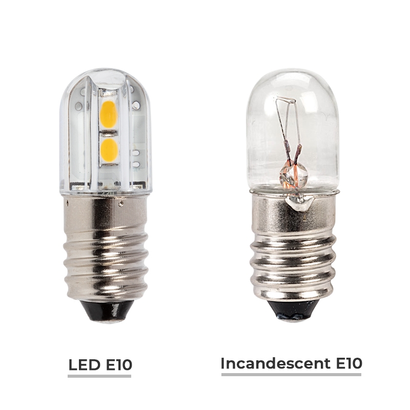 LED Light Bulb Color White E10 4X Super LED 12.80 Volt.T3 1/4 Miniature Screw 