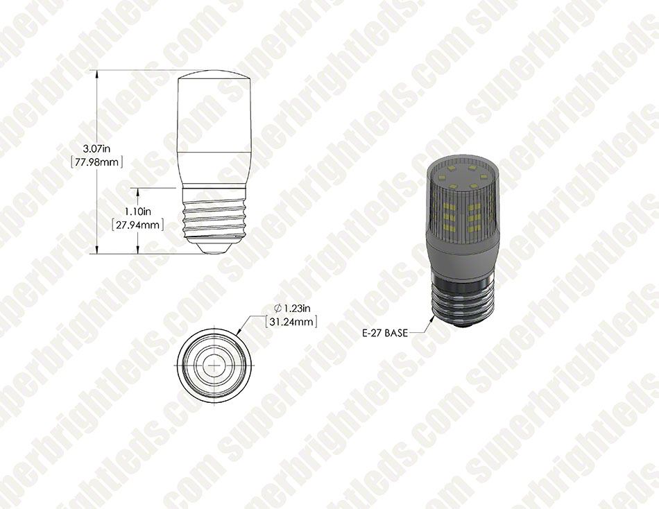E27 LED Bulb Compact and Low Profile - 6W 