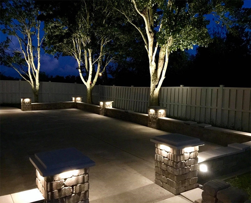 LFU Pack of 4 Solid Brass Constructed LED Hardscape LED Integrated, 3 Inches Step Lights Retaining Wall Column Antique Bronze Finished. Low Voltage