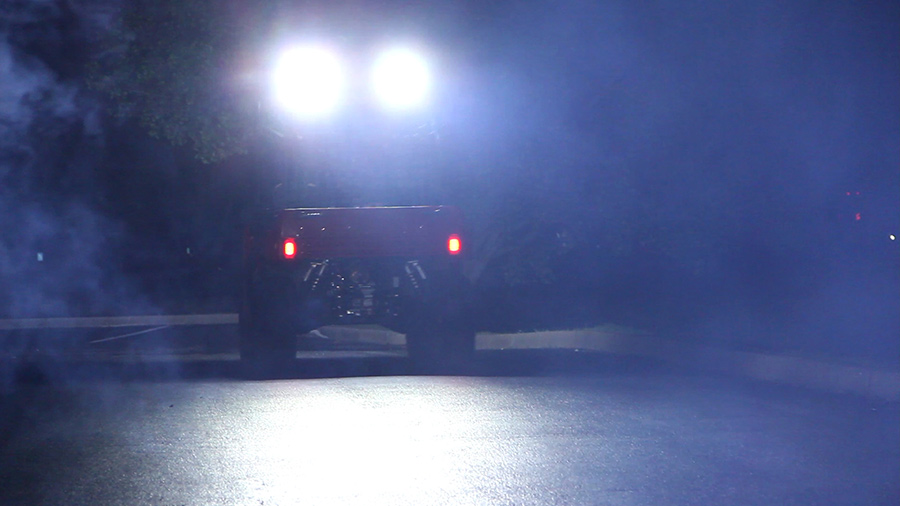 2x 5" 350W Amber LED Fog Work Light Bar Quad Row Spot Flood Driving Off Road 4WD