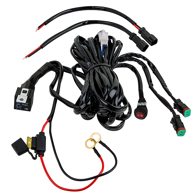1-Way Wiring Harness Loom Cable Fuse Relay Switch For LED Work Driving Light bar
