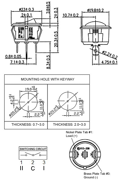 SPDT Round Rocker Switch | Super Bright LEDs