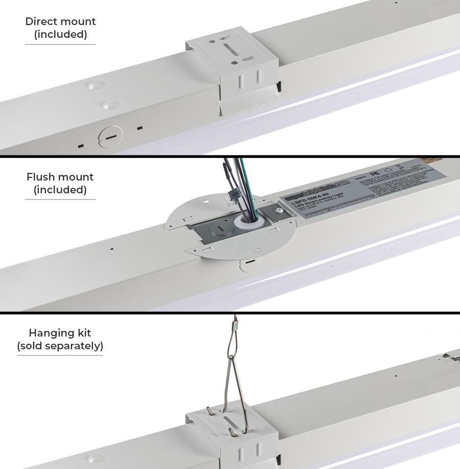 40W LED Strip Light Fixture - LED Shop Light - 4' Long - 5200 Lumens ...