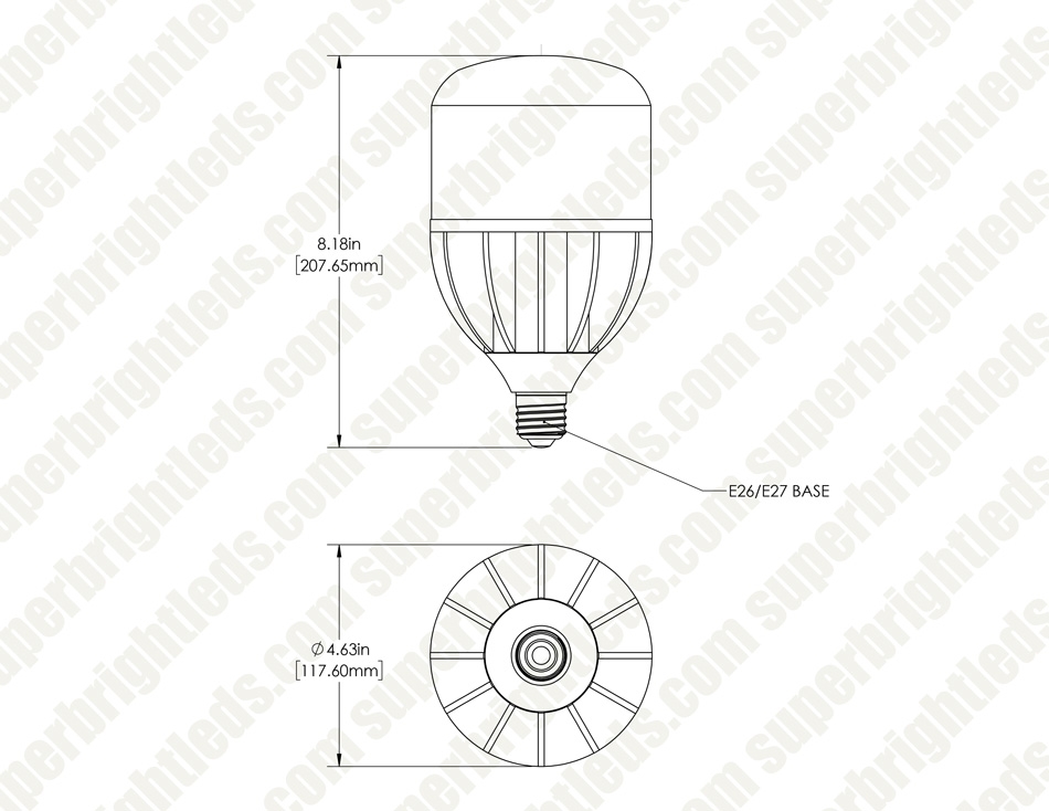28W High Output LED Bulb - 3,500 Lumens - E26 Shop / Garage Lamp - 100W Metal Halide Equivalent - 4000K