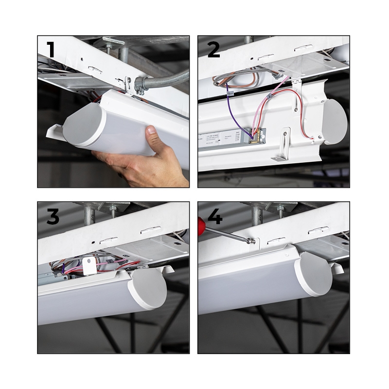 40W LED Strip Light Fixture Retrofit - LED Shop Light - 4' Long - 5200 ...