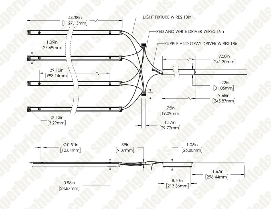 48W LED Magnetic Tube Retrofit Kit - 2x4 Troffer - 4,800 Lumens - Dimmable