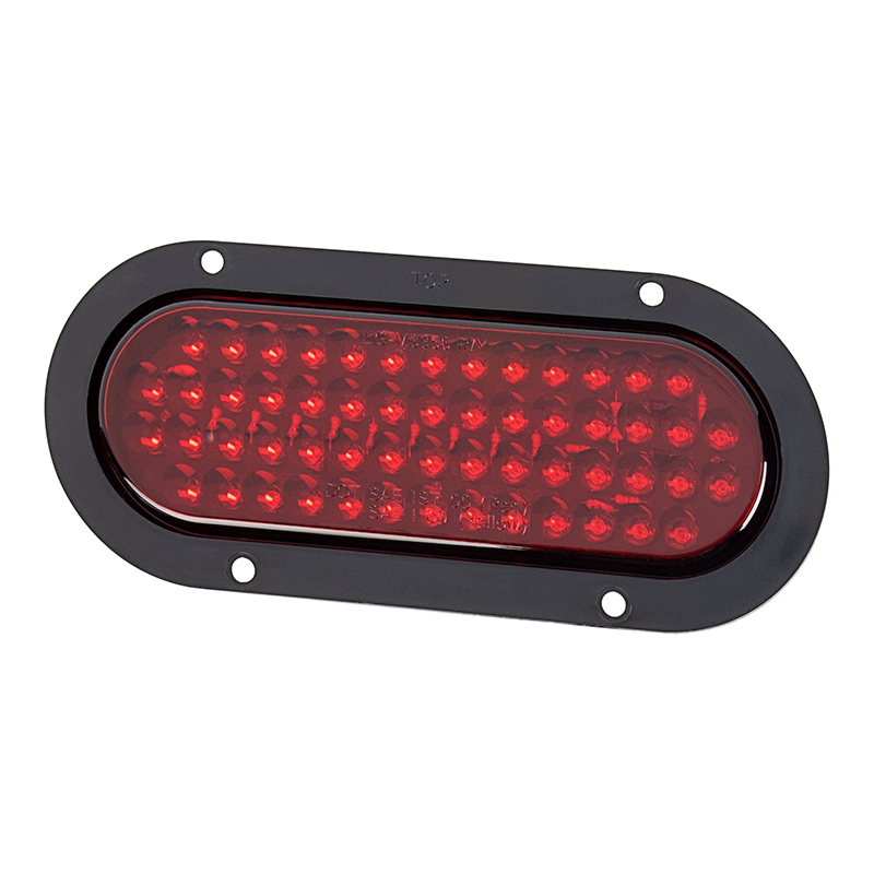Pair Red 10 LED 6" Oval Stop Turn Tail Rear Light Side Markers Car Truck Trailer