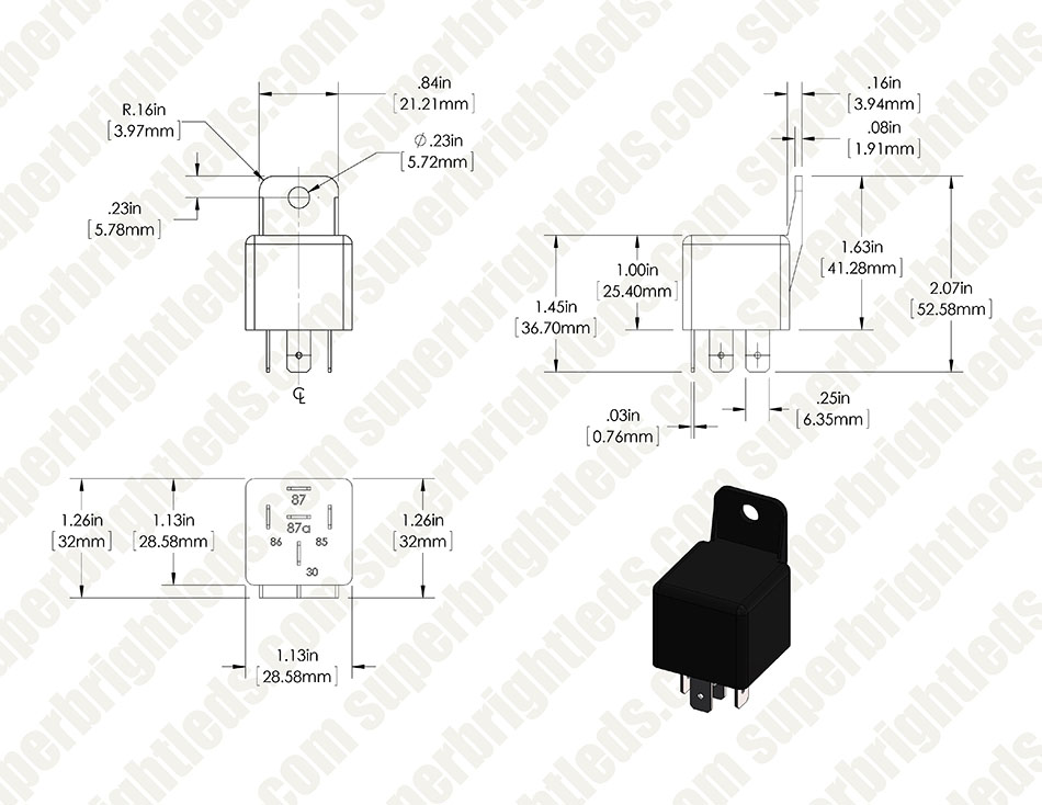 12V DC 30/40A 5 PIN Universal Relay | Super Bright LEDs