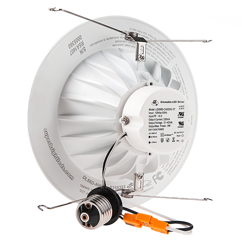 LED Recessed Lighting Kit for 56 Cans Retrofit LED Downlight w\/ Open Trim 75 Watt LED Recessed Lighting Kit for 56 Cans Retrofit LED Downlight w\/ Open Trim 75 Watt