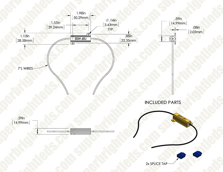 LED Light Load Resistor Kit - LED Turn Signal Hyper Flash & Warning Fix