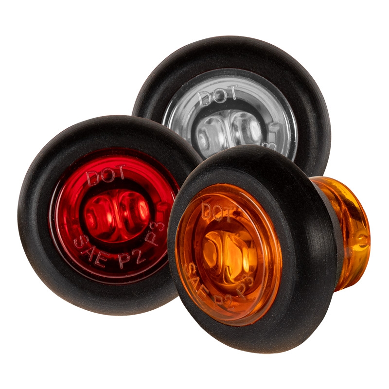 2.5/" Round 12 LED Light Truck Trailer Side Marker Clearance Kit 3 Red /& 3 Amber