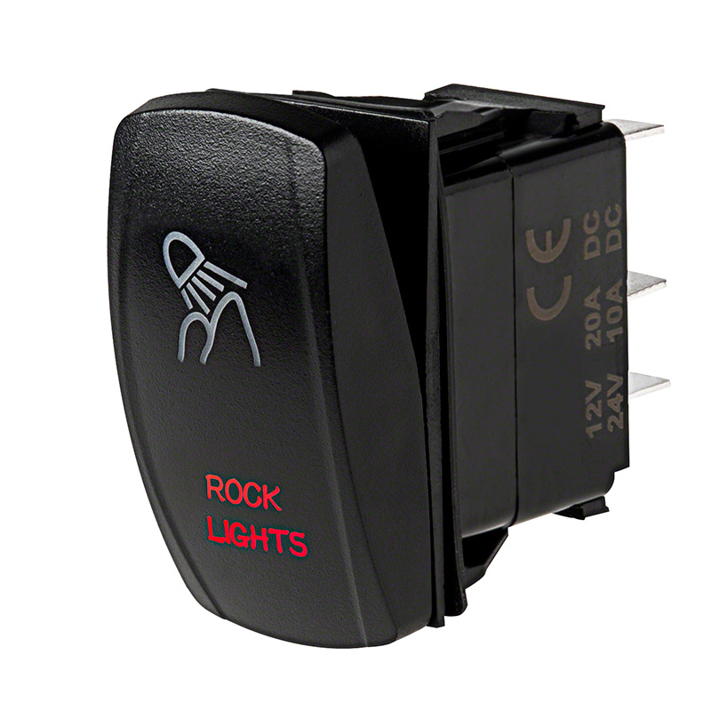 WHITE HORIZONTAL LED Rocker Switch Dual Light 12V ON OFF For Jeep ROCK LIGHTS