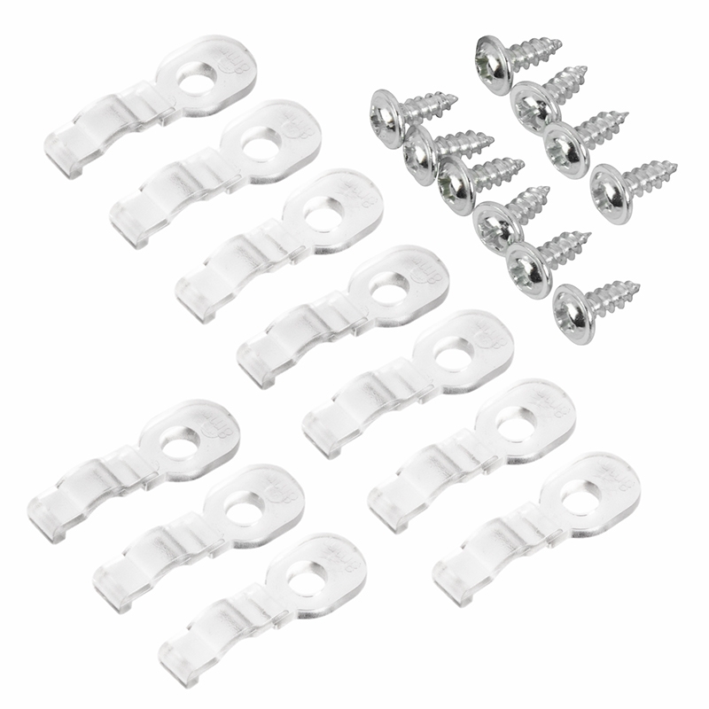 8mm COB LED Strip Light Mounting Clips With Screws 10 Pack Super