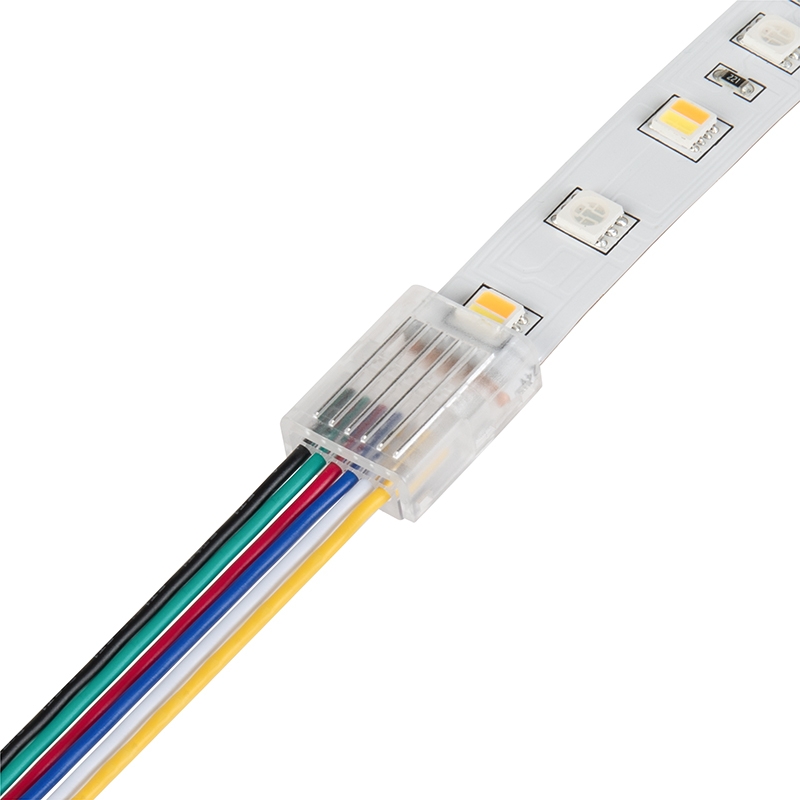 Solderless Clamp-On LED Strip Light To Pigtail Adaptor - 12mm RGB + CCT ...