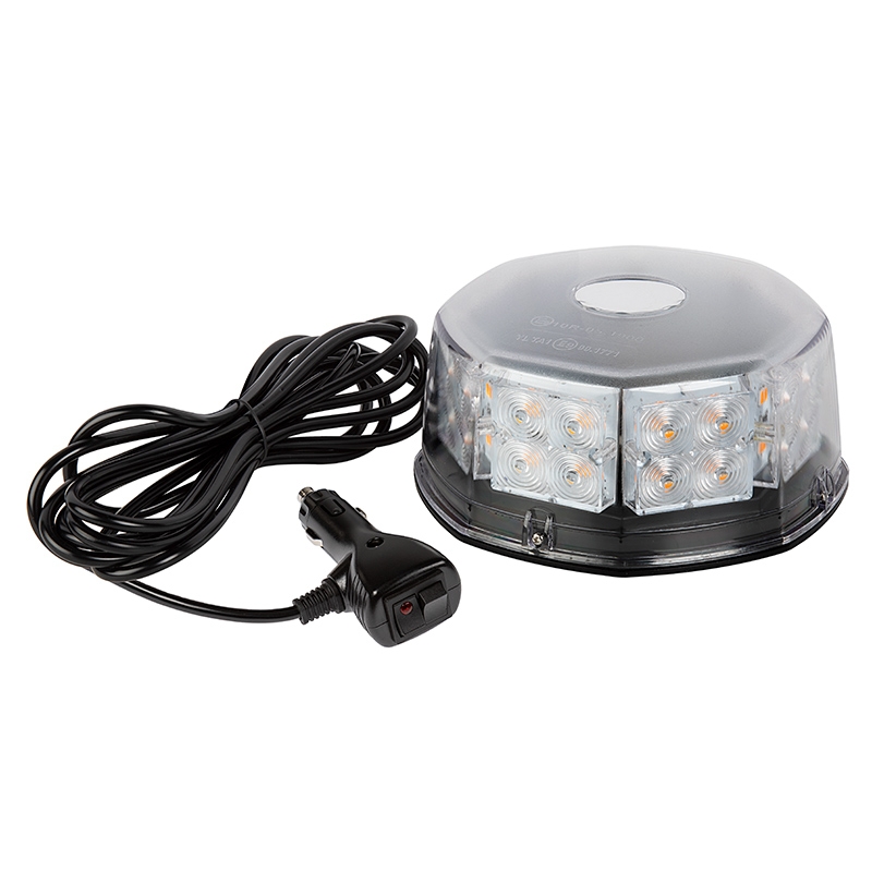 6 LED COB Amber Flash Emergency Beacon Dash Mini Sucker Strobe Windshield Light 