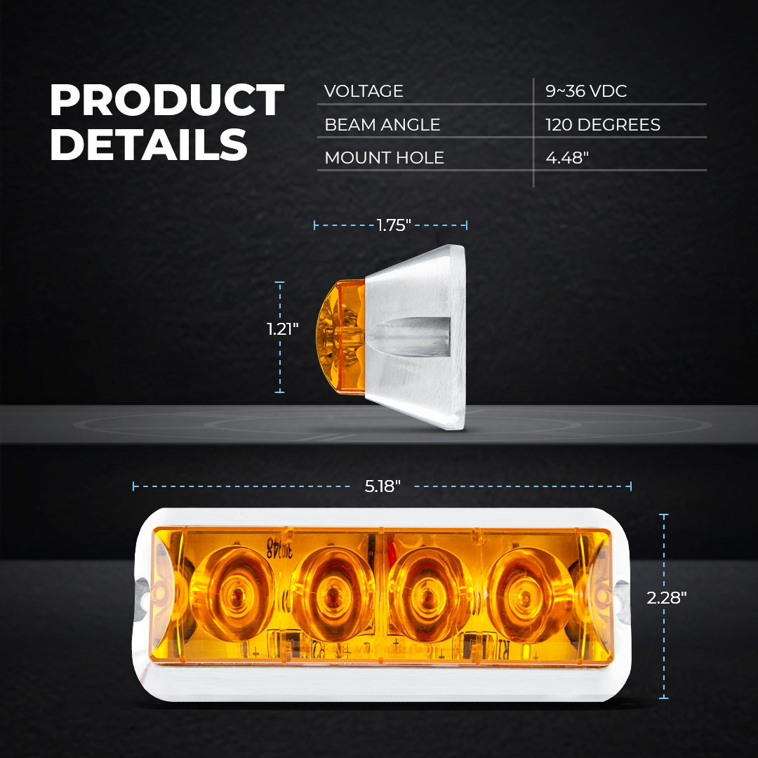 Grille and Surface Mount Strobe Light 4W Super Bright LEDs