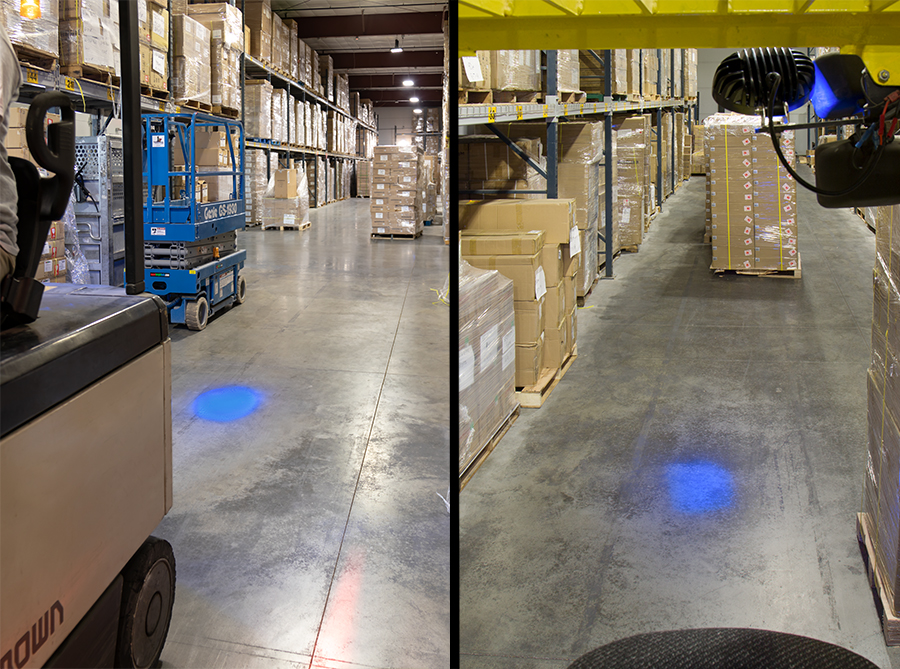 Forklift Blue Light Led Safety Light With 4 Square Beam Pattern Super Bright Leds