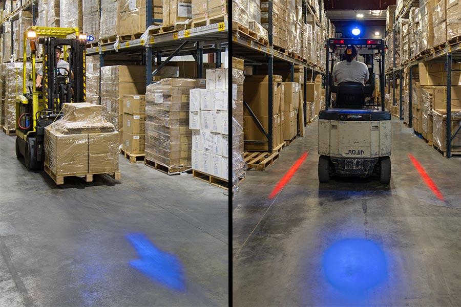 Forklift Blue Light Led Safety Light With Arrow Beam Pattern Super Bright Leds