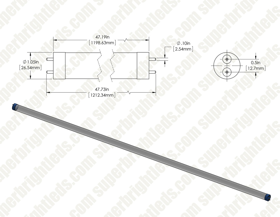 15W T8 LED Tube - 1,725 Lumens - 4ft - Single End Ballast Compatible/Ballast Bypass Type A/B - 32W Equivalent - 5000K/4000K