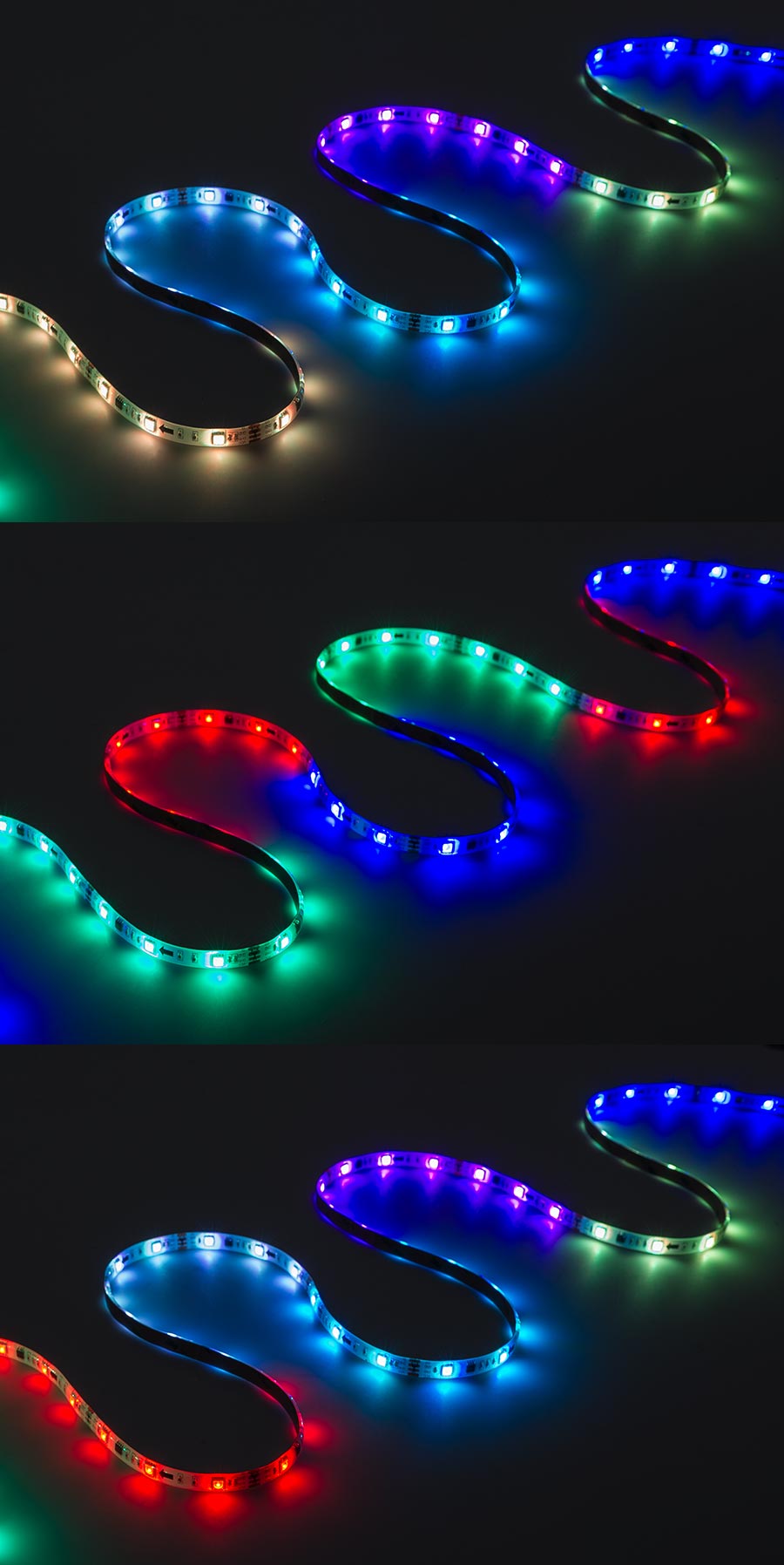 Outdoor RGB LED Strip Light Kit Color Chasing 12V LED Tape Light