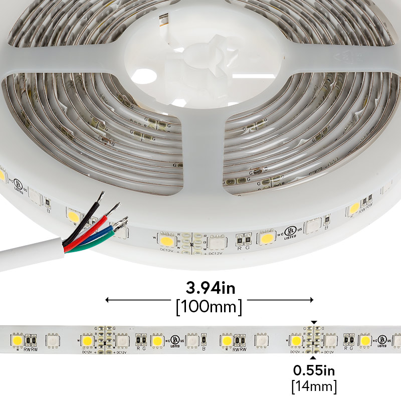 Outdoor Rgbw Led Strip Lights Weatherproof 12v Tape Light W White And Multicolor Leds 245 Lumens Ft