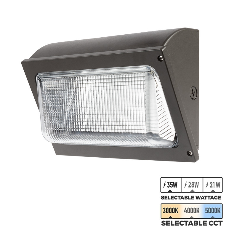 100 Watt OUTDOOR LED WALL PACK  with PHOTOCELL UL DLC 5000K IP65 Glass Lens 