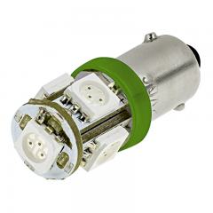 BA9s LED Bulb - 5 SMD LED Tower - BA9s Bulb - Green