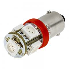 BA9s LED Bulb - 5 SMD LED Tower - BA9s Bulb - Red