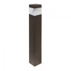 42" Square Flat Top Bollard - Cone Reflector - Bronze Finish - 22W - 2,640 Lumens - 3000K/4000K/5000K