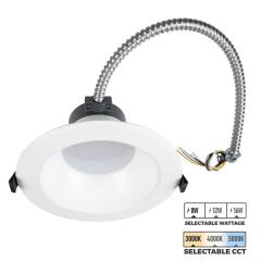 6" LED Commercial Recessed Downlight - Selectable CCT - Selectable Wattage - Dimmable - 800-1600 Lumens