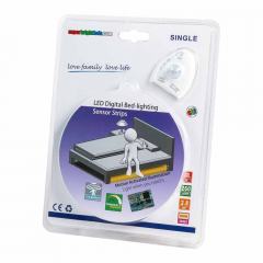 LED Motion Sensor Strip Light Kit - Power Adapter - Dimmable and Adjustable On Time - 3.9ft LED Tape Light