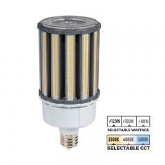 LED Corn Bulb - Selectable Wattage and CCT - EX39 Mogul Screw Base - Up To 16,200 Lumens - 80W / 100W / 120W - 3000K / 4000K / 5000K - 400W MH Equivalent